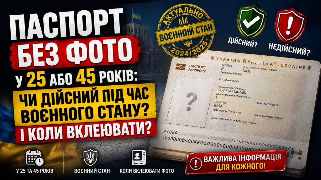 Паспорт-книжечка без фото у 25 або 45 років - чи дійсний під час воєнного стану