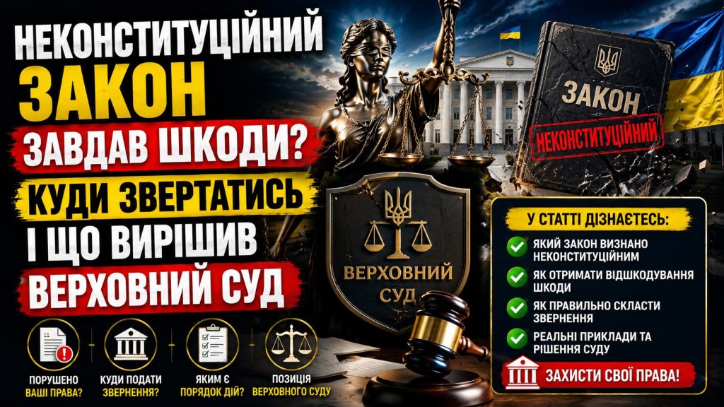 Верховний Суд України - відшкодування шкоди від неконституційного закону 2026