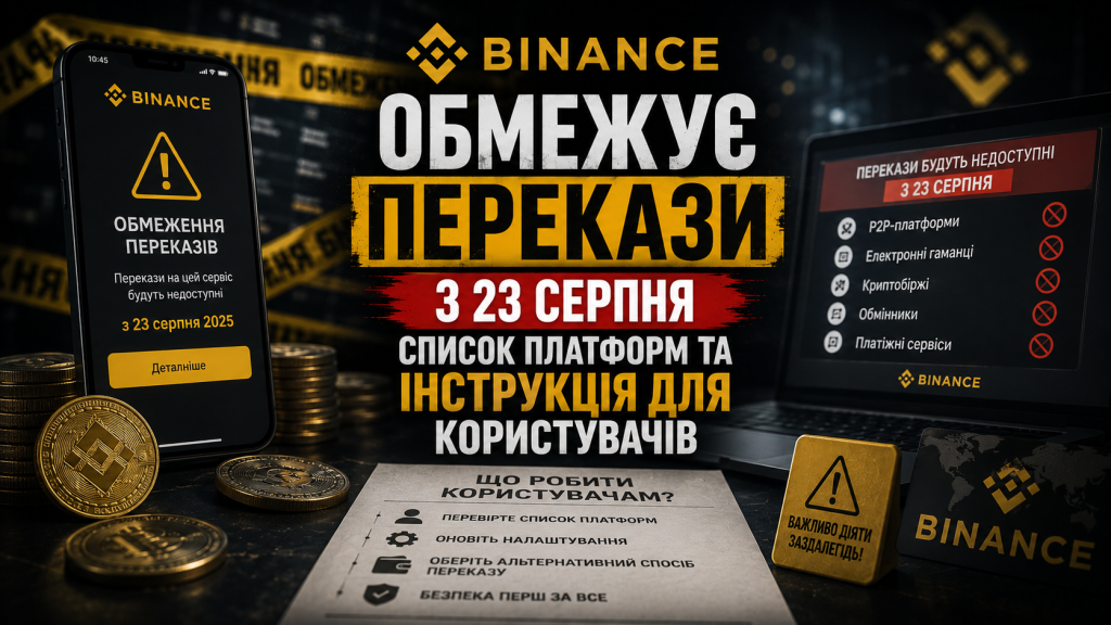 Binance блокує транзакції з криптоплатформами - список і поради